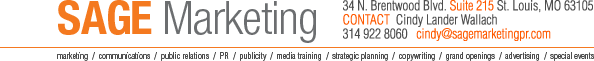 Sage Marketing - marketing communications public relations PR publicity media training strategic planning copywriting grand openings advertising special events